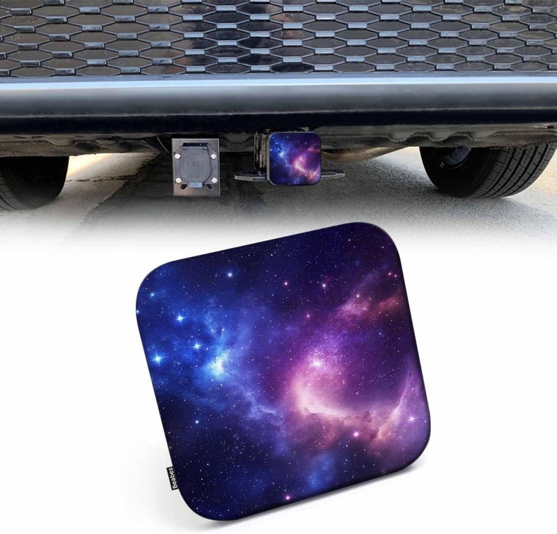 Beabes Galaxy Space Trailer Hitch Plug Cover Cosmic Star Field Universe Outer Space Rubber Receiver Hitch Cover Protects Hitch Tube Tow Hitch Accessories for 2 Inch Receivers - Image 1